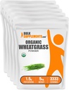 Bulksupplements.com Organic Wheatgrass Powder - Organic Super Greens Powder, Superfoods Supplement - Vegan & gluten Free, 1.5g per Serving, 1kg (2,2 kg) (balení po 5)