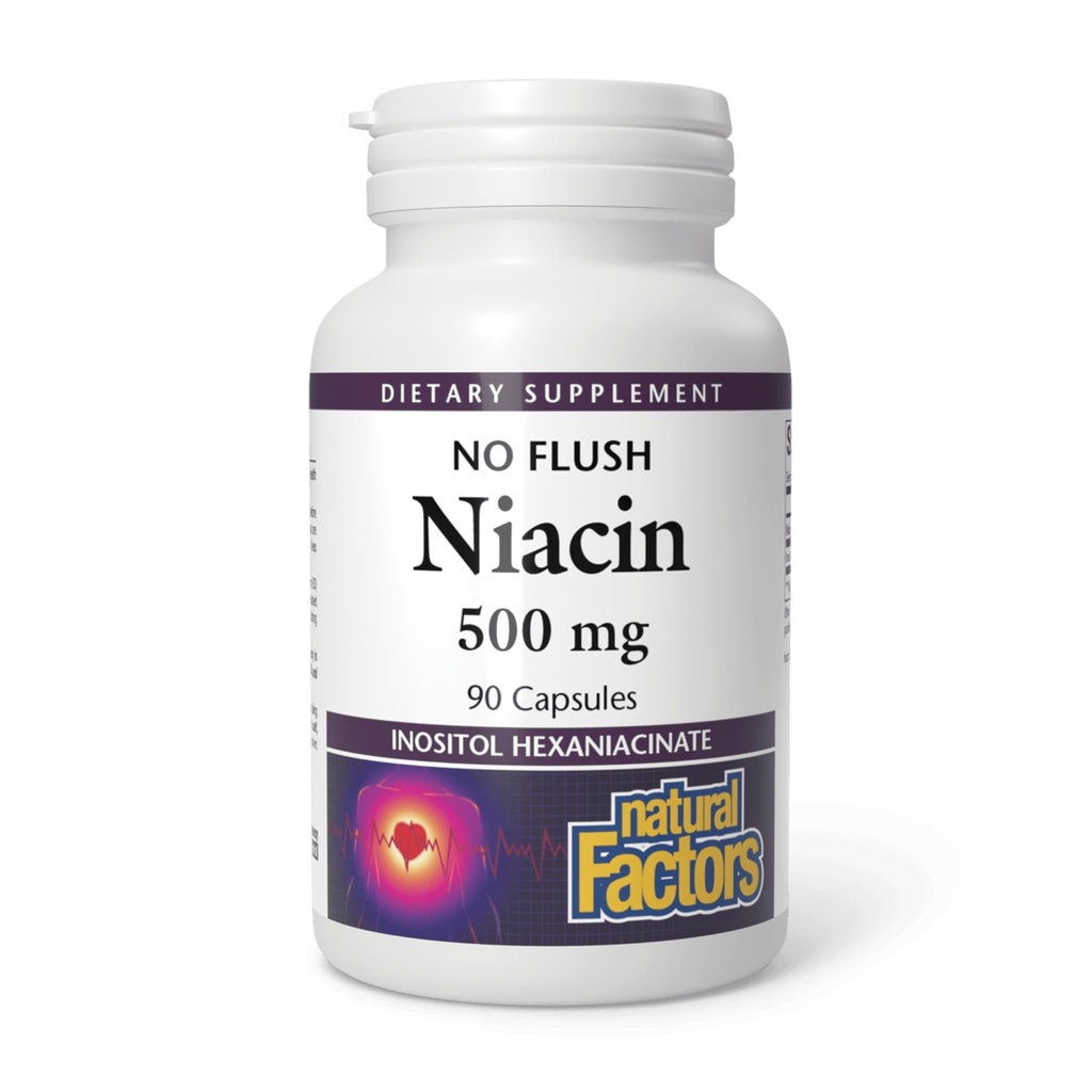 Přirozené faktory č. Flush Niacin 500 mg, 90 tablet