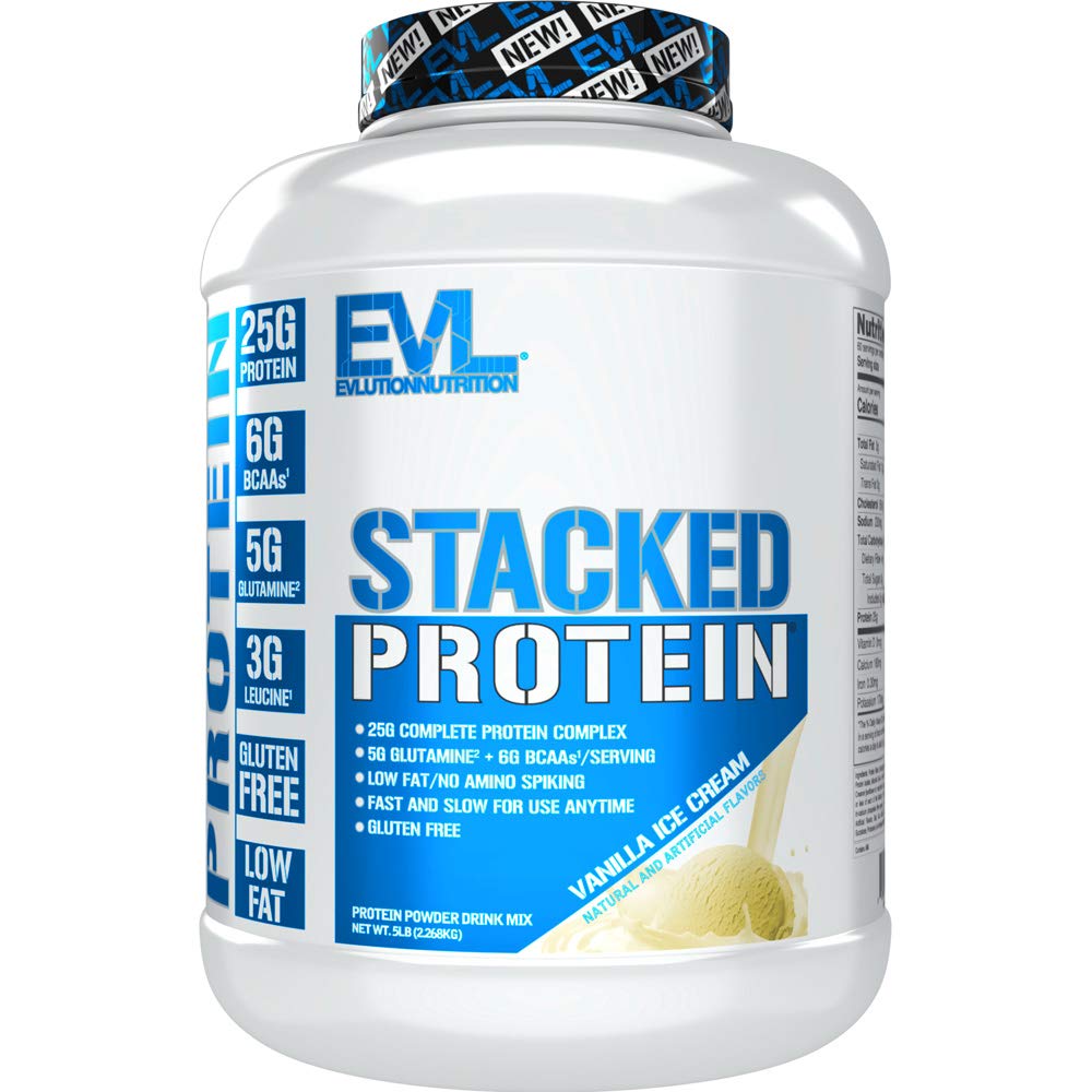 Eluční nutriční zásobník proteinu s 25 gramy proteinu, 6 gramů BCAA a 5g glutaminu (Vanilla Ice Cream, 5 LB)