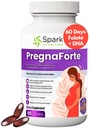 Pregnaforte 1 den Prenatální vitamíny pro ženy 2 měsíce: kyselina listová, rybí olej Omega 3 DHA / EPA, vitamin D3, B6, Vitmain B12, C, E, vápník, železo, hořčík, zinkový doplněk FSA HSA eligble multivitamin