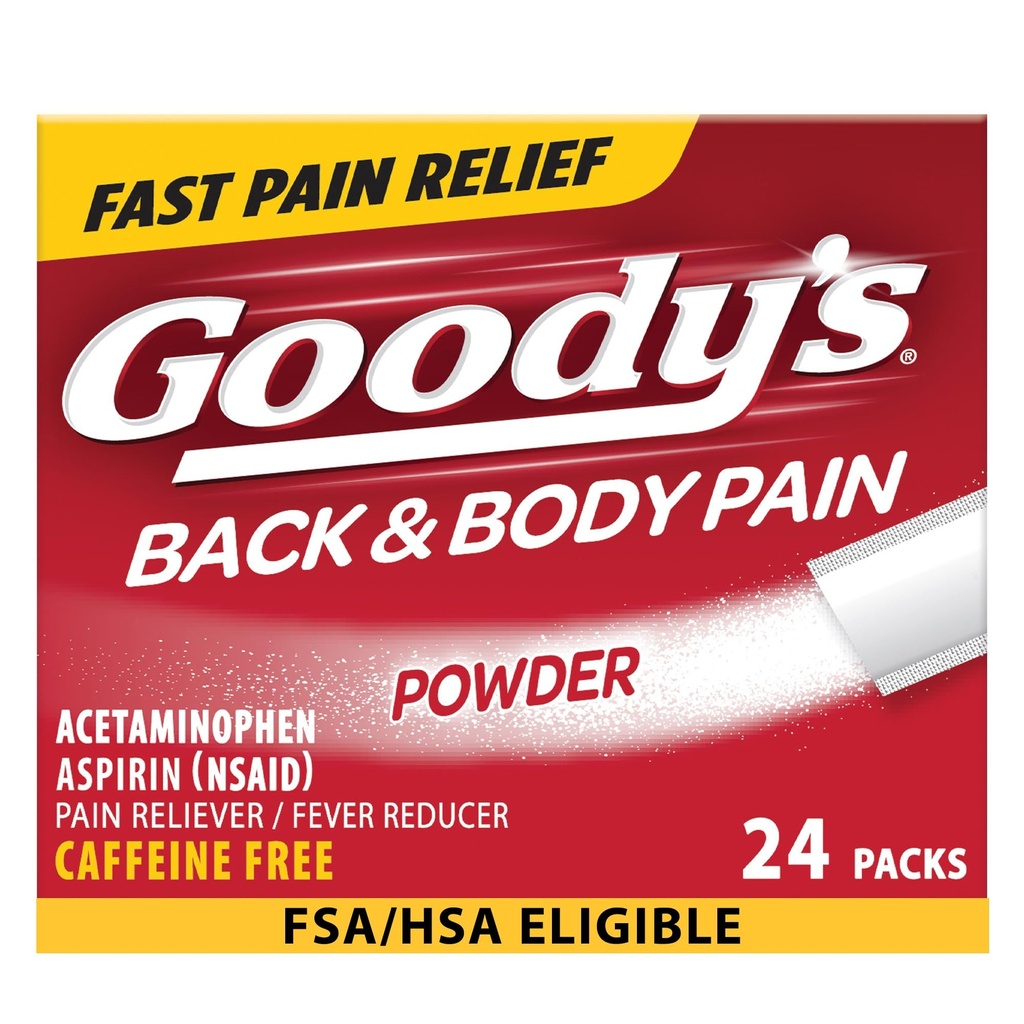 Goody 's Back and Body Pain Relief Powder, 24 ct (Balení po 1)
