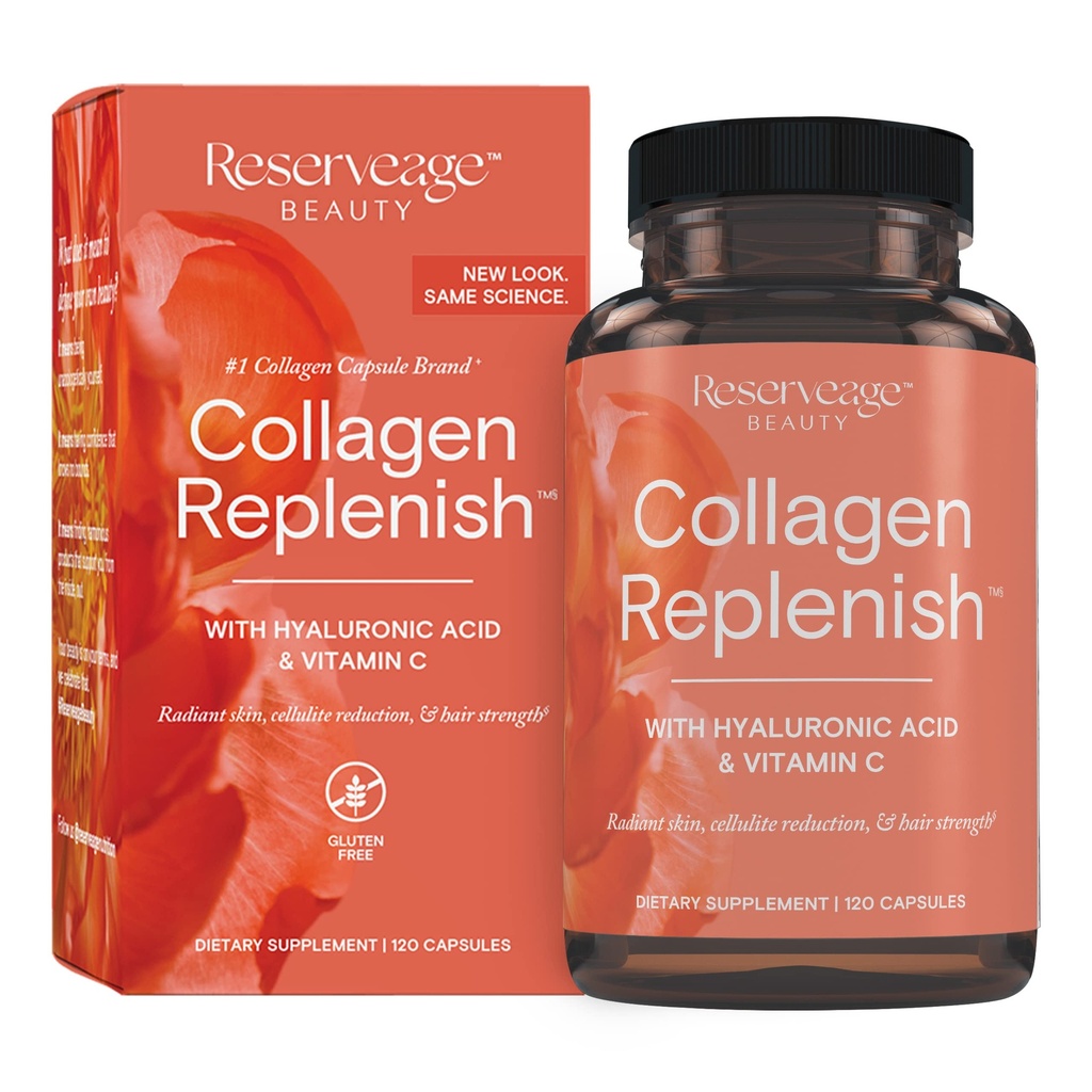 Rezervace Beauty Collagen Replenish - Collagen Booster & Doplněk pro zdravou péči o pokožku a růst vlasů - Podporuje přírodní elastin výroba - 120 Kapsle (30 Služeb)