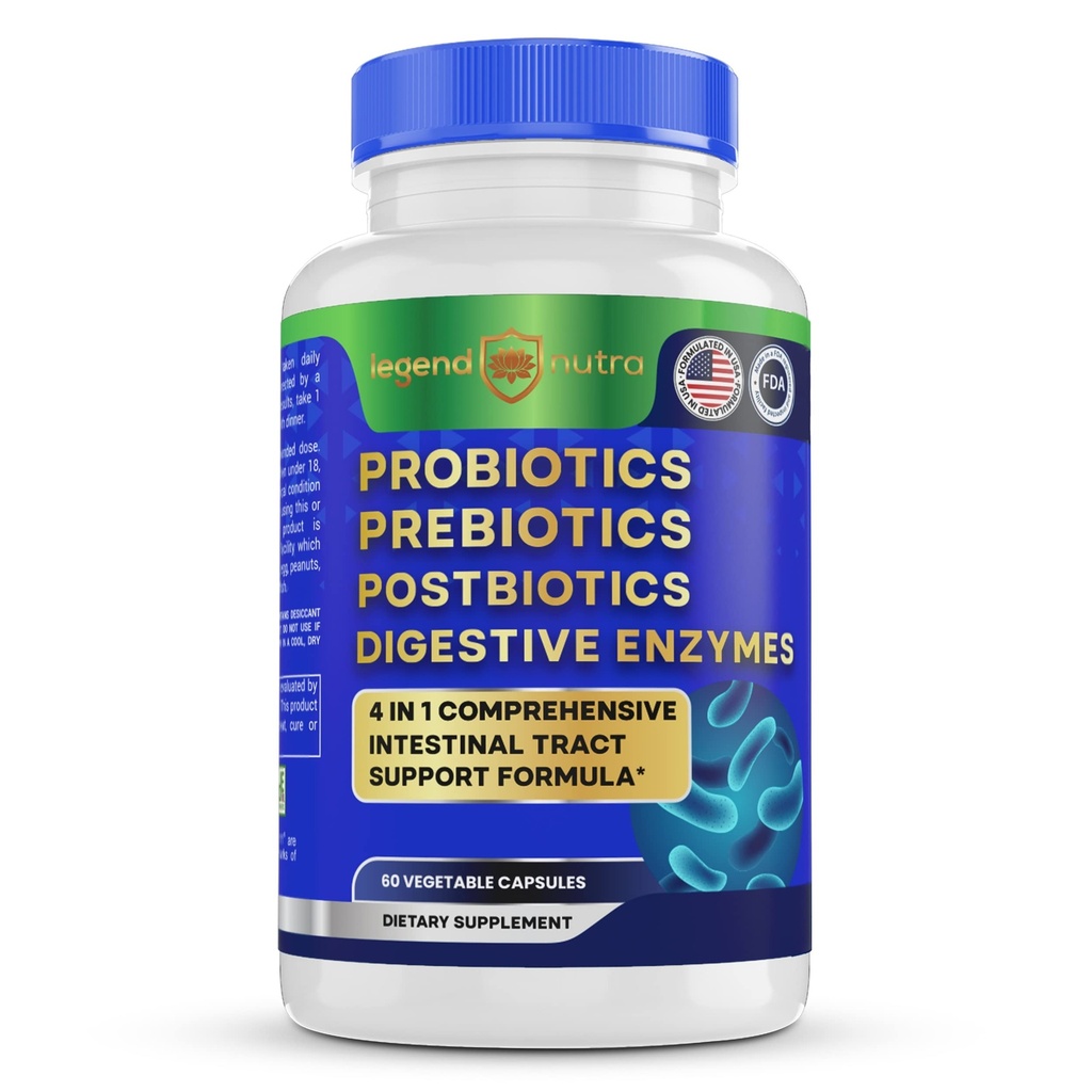 Probiotika Prebiotika Postbiotika Trávicí enzymy 4 v 1 Vzorec 60 Počet (Balení po 1)