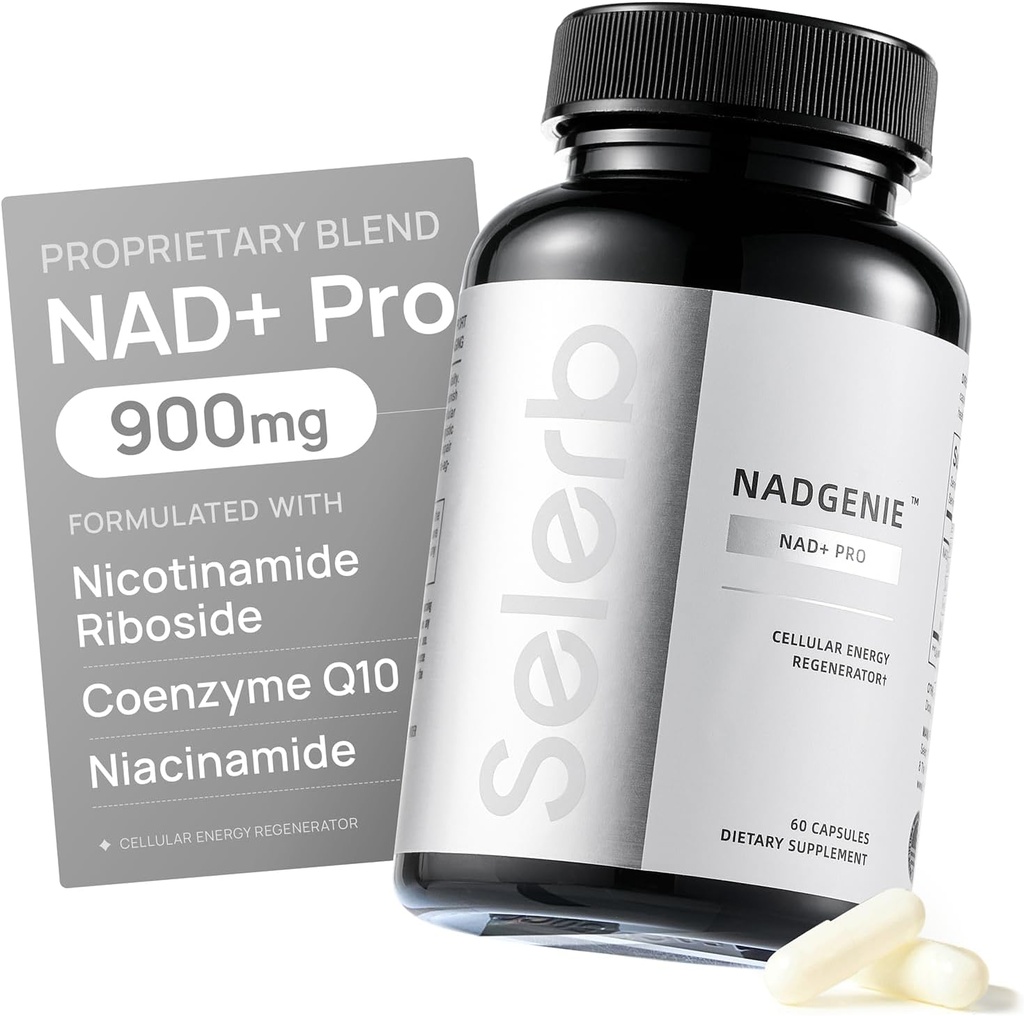 Selerb NR900 - NAD + dodatek pro podporu stárnutí pleti, podporu a soustředění buněčné energie, vysoký potenciál - 60 Counts - Wellness doplňky dietární