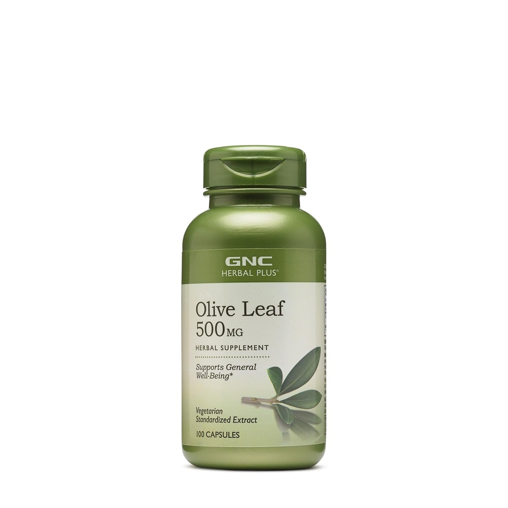 GNC Herbal Plus Olive Leaf 500mg Dodatek, Vegetariánské, Podporuje General Well- Bytí, 100 Služeb