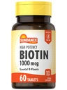 Sundance High Potency Biotin 1000 mcg dodatek 124; Essential B vitamínové tablety 124; Vegetarian, Non- GMO & gluten zdarma