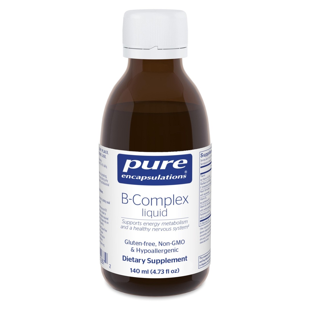Čisté enkapsulations B- Complex Liquid - Liquid Vitamin B Complex - for Nerve & Energy Metabolism * - Gluten Free & Vegetarian - 4.73 oz (140 ml)