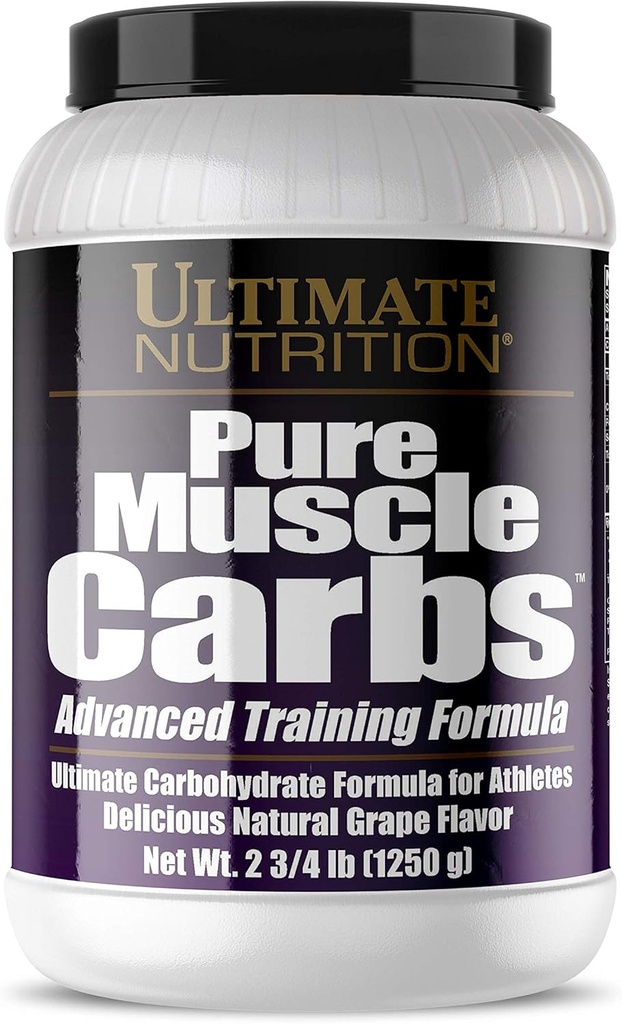 Ultimate Nutrition Čisté svalové sacharidy - Komplexní karbohydrát prášek pro trvalou energii - No Fat, No Cholesterol-Kalorie pro svalové gainers a athletes, Grape, 2.75 Litry
