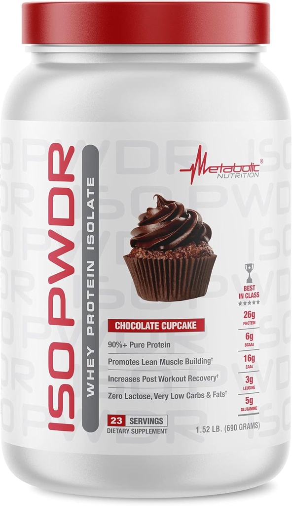 Metabolické nutriční syrovátkové bílkoviny izolát ISO PWDR čokoládový koláč, 1.54lb, 23 Služení, 26g protein, rychlé trávení, nulové sacharidy, lahodné aroma, velmi nízké sacharidy & tuk, nulová laktóza