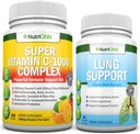 Super vitamín C Complex Tablety & Lung Support Kapsle Combo - Cílená Lung Podpora zdraví