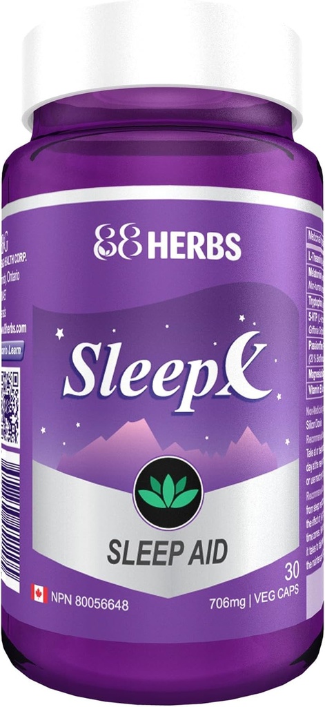 Sleep-X 124; Natural Sleep Supplement PHAR124; Powerful Herbal Sleep Aid with Premium Grade Amino Acids and Standardized Herbal Extrakts