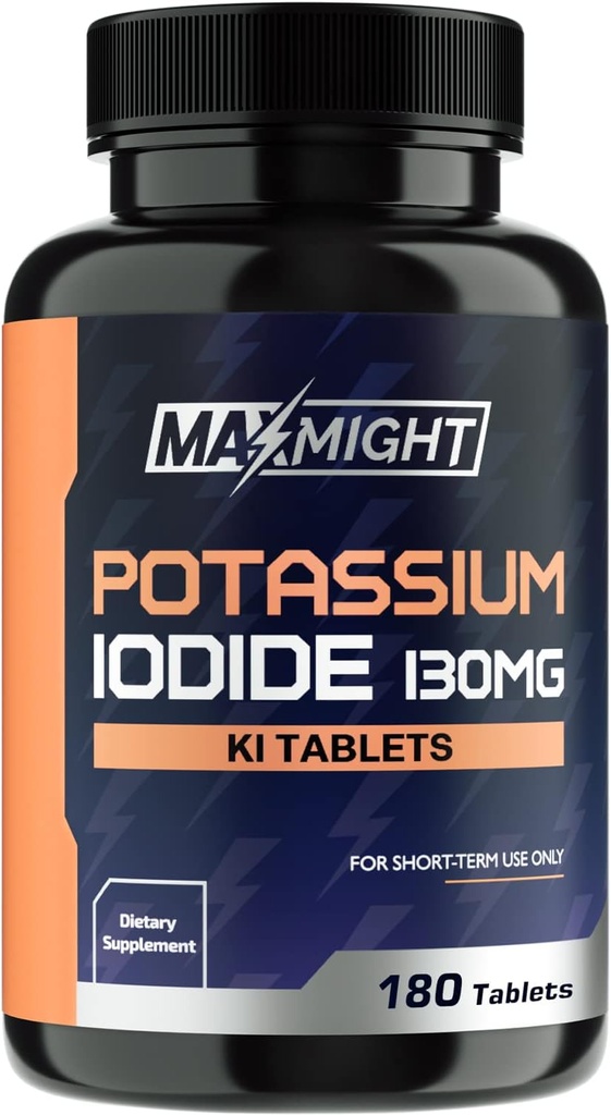 Iodid draselný 130 mg, Non- GMO, dodatek stravy, 180 tablet, až 6 měsíců dodávky, iodid draselné pilulky, YODO Naciente, Made in USA