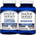 Kurkumin od doktora Morse 1950mg & Berberine 1500mg Bundle - Společná podpora, zdravý metabolismus a imunitní boost s BioPerine & Ceylon Cinnamon, FDA- registrované, NSF- Certified 90 Kapsle