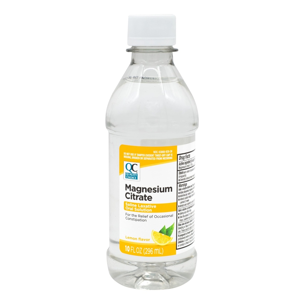 Quality Choice Magnesium Citrát perorální řešení, 10oz - Lemon ochucený saline laxative, dodatek pro příležitostné zácpy Relief, Mag Citrát je jemný a efektivní laxativní pro regulaci
