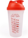 Phoenix Fitness Protein Shaker Lahev - 500ml Leakproof Lahvička se šroubovacím víčkem a Mesh Grid - Myčka nádobí Safe BPA Free Sports & Gym Lahvička - Oranžová