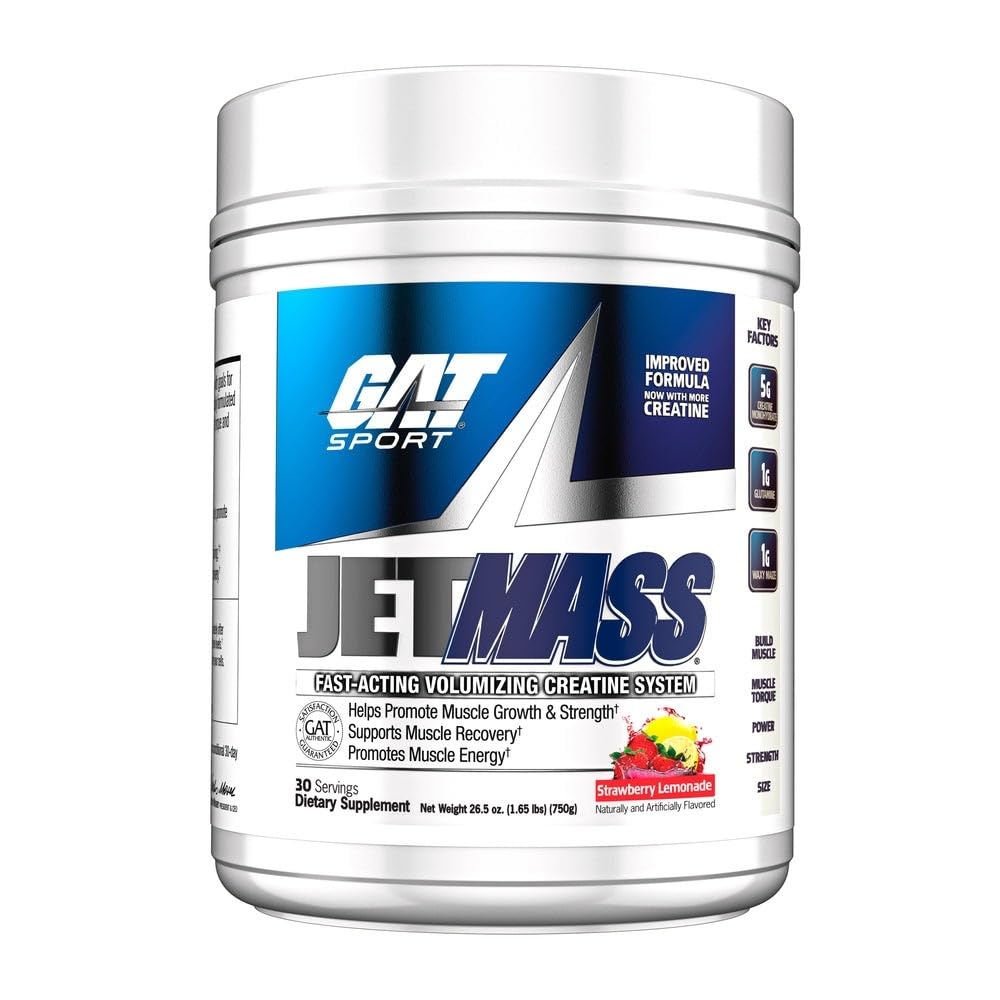 GAT SPORT JetMass Fact- acting plumising creatine System, 30 Serings (Strawberry Lemonade)