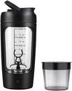 Elektrické přenosné proteinové třepačky láhev pro hladké míchání CUP 124; w / ZDARMA PROTEIN POWDER CUP CUP 124; Premium láhev vyrobená z Tritanu - BPA zdarma CUP 124; 650 ml CUP 124; Dobíjecí CUP 124; pro GYM & Sports Enthusiast. (černá)