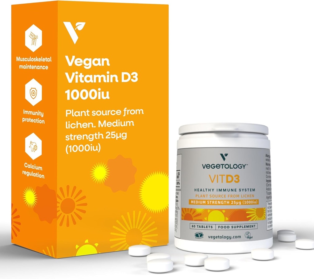 Žvýkací vitamín D3 tablety - vysoká síla 62.5µg 2,500IU Vitamin D3 Cholekalciferol - Vegan gluten zdarma VIT D3 vitamínové doplňky (60Ct)