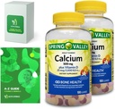 Vápník plus vitamín D, dospělé gumové, 500mg, 1000 IU, tříděné aroma, 100 Ct (2 balení) Bundle s exkluzivními vitamíny a minerály - A až Z - Lepší Light & Spring Guide (3 položky)