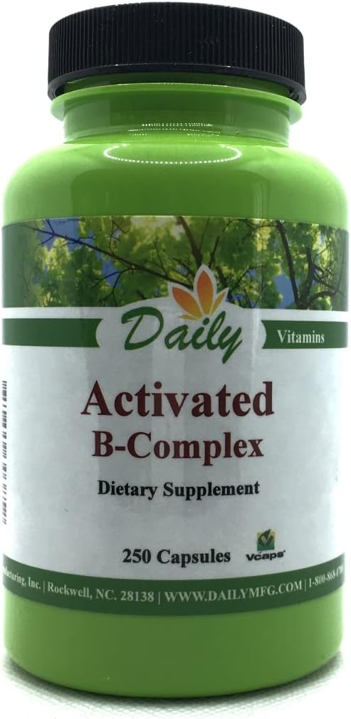 Daily Manufacturing Activated B- Complex (Activated Forms of Multi B Vitamins) 250 Capules