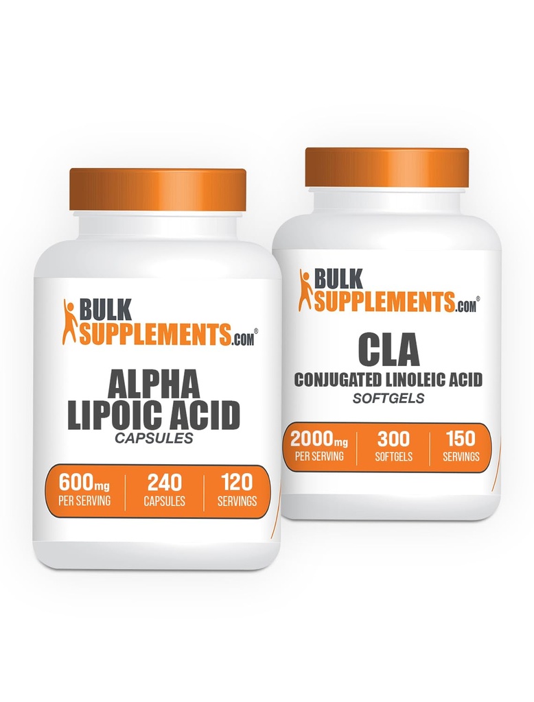 BulkSupplements Alpha Acid Capsules 240ct + CLA 2000mg Softgels 300ct Bundle