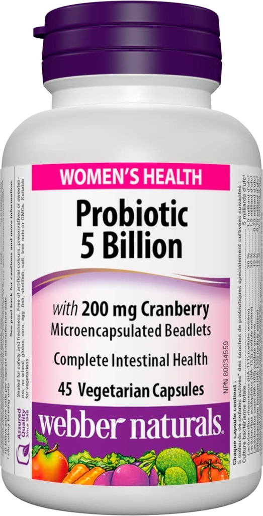 Webber Naturals Ženské Multi Probiotika s Cranberry, 45 kapslí