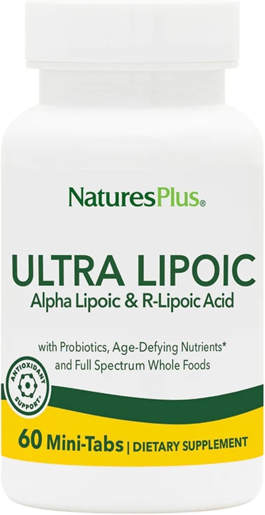 Natures Plus Ultra Lipoic - 60 Bi- Layered Mini-Tabs - Podporuje zdarma Radikální defense s probiotika, výživné látky a celých potravin koncentráty - gluten zdarma - 30 Služeb