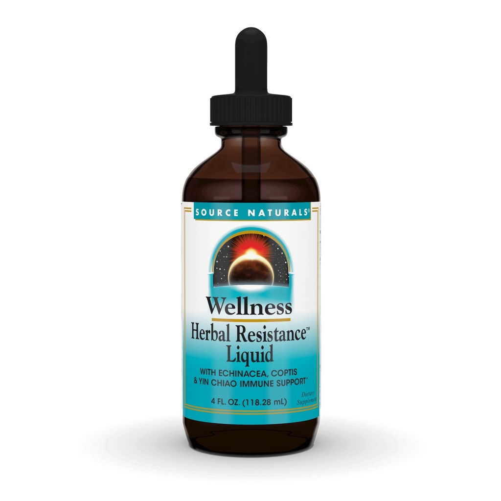Zdroj Naturals Wellness Bylinný odpor Liquid Imunity Defense Dodatek a Imunity Booster s Echinacea, Elderberry a Yin Chiao - 4 Fluid Oz