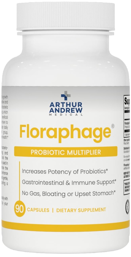 Arthur Andrew Medical, Floraphage, Prebiotická formule a Probiotický multiplikátor, 90 Kapsle