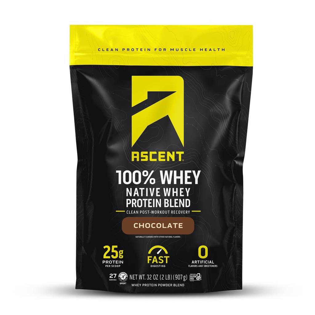 100% syrovátkový proteinový prášek - po cvičení syrovátkový izolát, nulové umělé aroma & sladkosti, gluten zdarma, 5,5g BCAA, 2,6g Leucin, esenciální aminokyseliny, čokoláda 2 LB