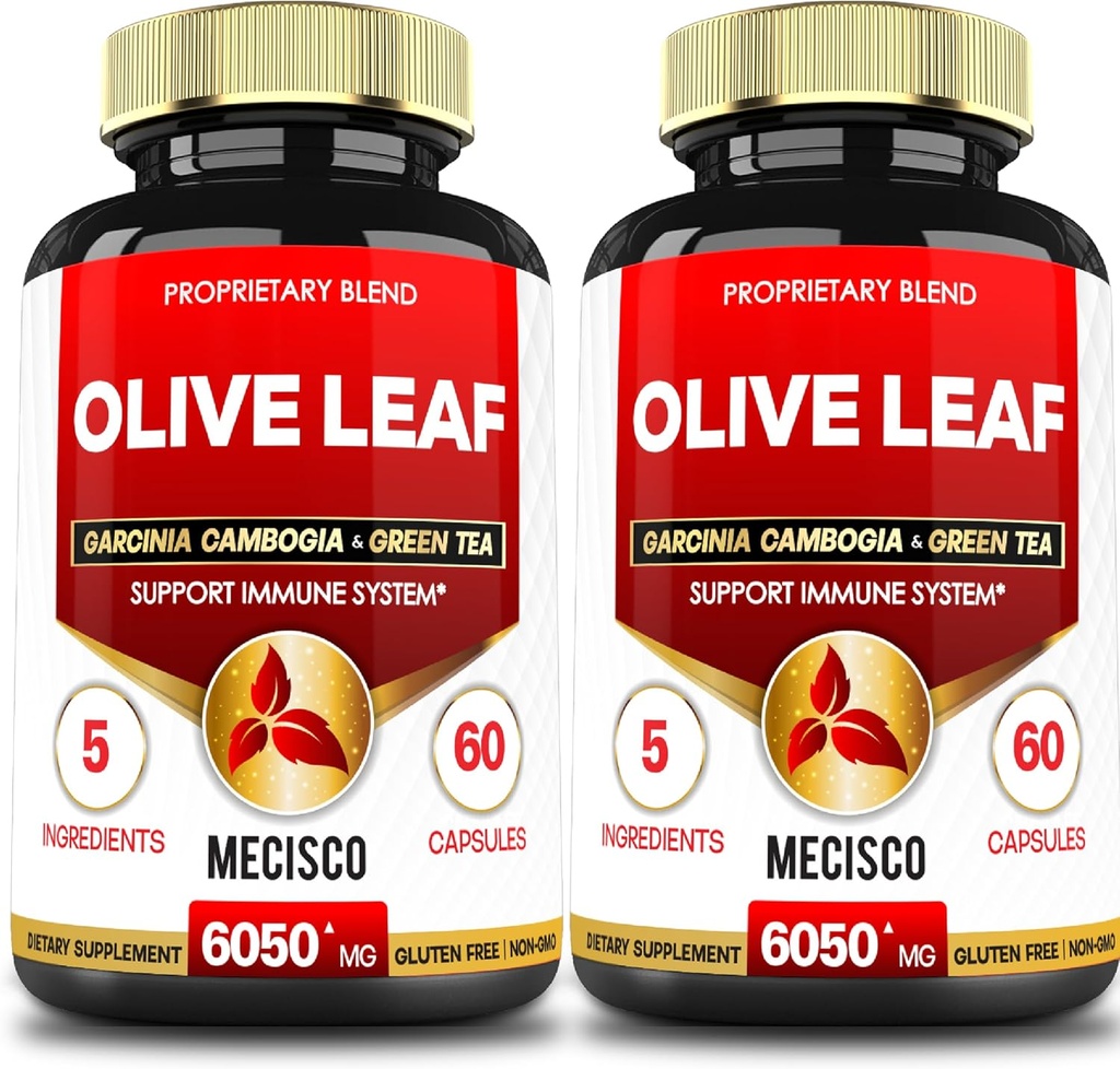 5in1 Olive Leaf Extract for 4 Months 6050mg with Garcinia Cambogia, Green Tea, Green Coffee & Black Pepper - Cardiovaskulární zdraví, Well Being & Imunitation Support - 2 balení 60 Kapsle