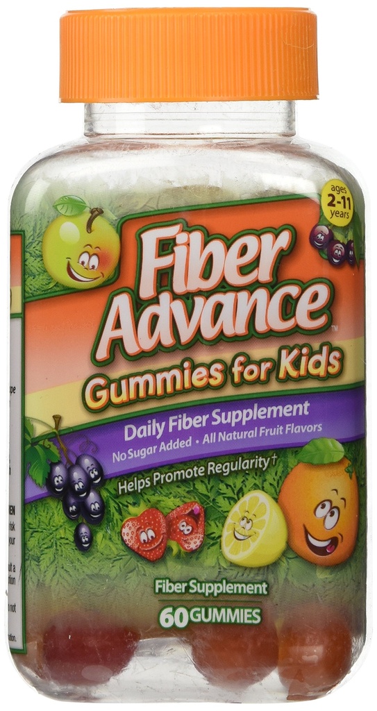 Fiber Advance Gummies For Kids Daily Fiber Dodatek, 60 počet