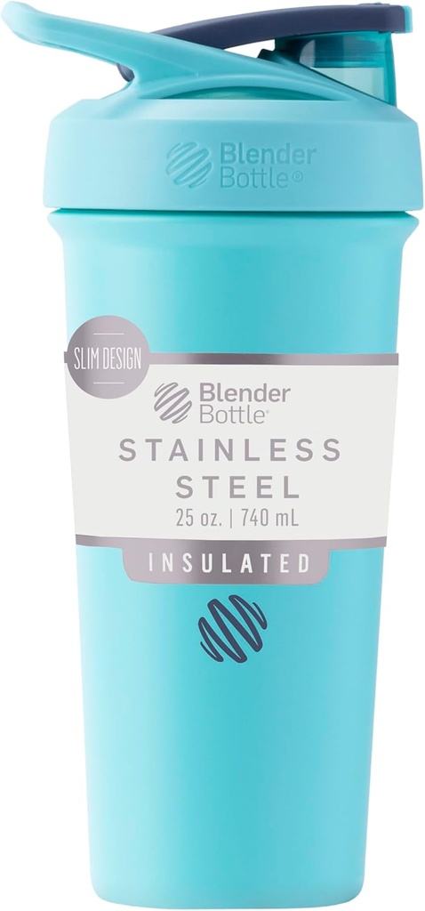 BlenderBottle Strada Sleek - nerezová ocel - 25-oz. - Mořská pěna