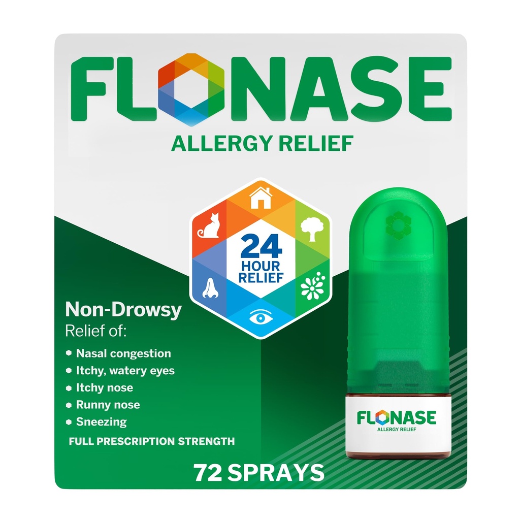 Flonáza Alergie Relief Nasal Spray, 24 hodin Non Drowsy Allergy Medicine, Metered Nasal Spray - 72 Spray - Podzim a sezónní alergie Relief