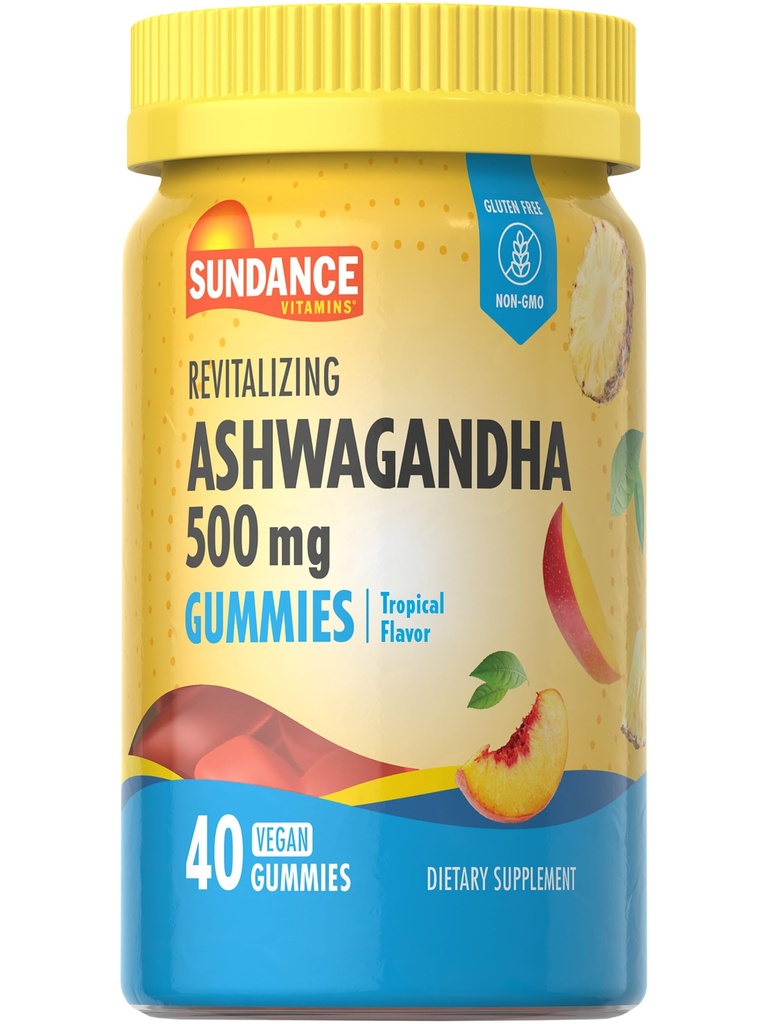 Sundance Ashwagandha Gummies PHAR124; 500mg PHARMAN 124; 40 Vegan Gummies PHAR124; Vegan, Non- GMO, a gluten zdarma dodatek