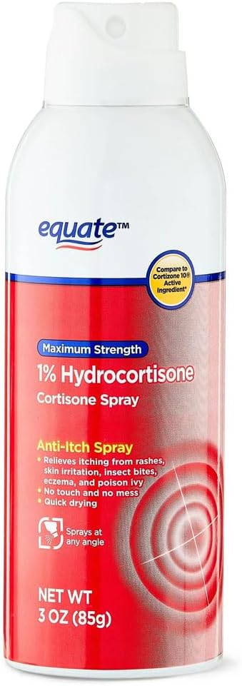 Maximální síla 1% Hydrokortizon, s aloe, kontinuální sprej, podle Rovnice, Porovnat s kortisone- 10 Quick Shot