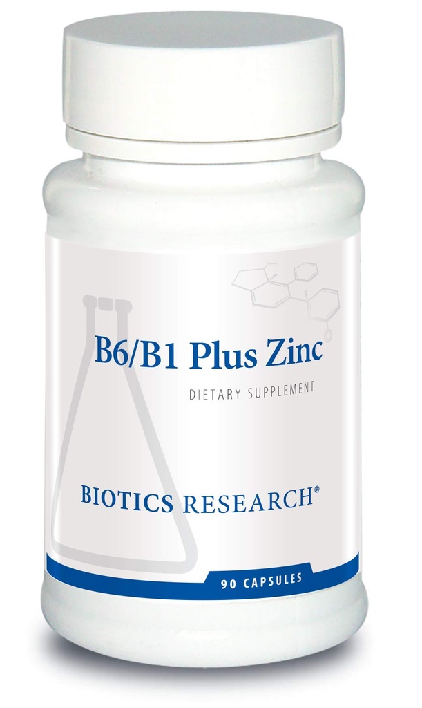 Biotics Research B6 B1 Plus Zinek Dodává aktivní formy B vitaminů, 5mg vysoce biologicky dostupné formy zinku, AIDS v činnosti více než 300 různých zinek dependentní enzymy 90 Kapsle