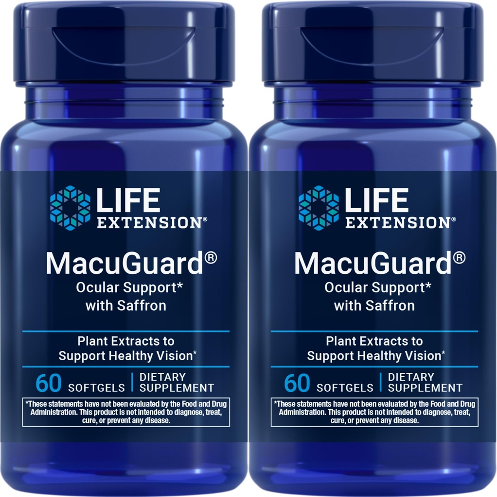Life Extension MacuGuard Ocular Support with Saffron, 60 softgels (Balení po 2)