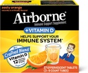 Airborne 750mg vitamin C se zinkem Effervescent tablety, Imunitní Supplement s účinnými antioxidanty Vitamíny A C D3 & E - 27 Fizzy Drink tablety, Zesty Orange Flavor