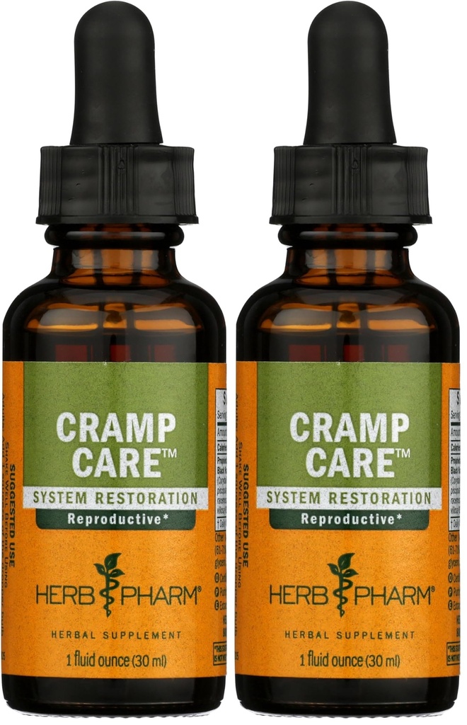 Herb Pharm Cramp Care Liquid Bylinný extrakt na podporu zdravého menstruačního cyklu - 1 Ounce (balení po 2)