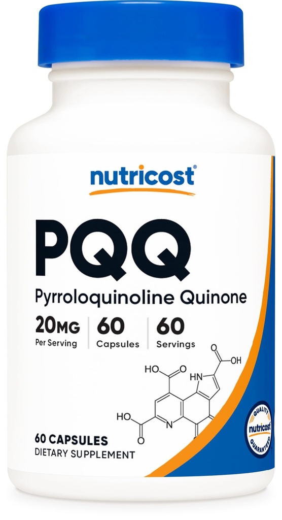 Nutricost PQQ (Pyrrolochinolin Quinone) 20mg, 60 tobolek - Vegetariánské tobolky, Non- GMO, bez glutenu