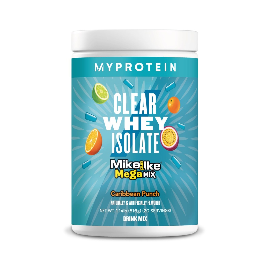 Myprotein Clear Syrovátka izolát proteinový prášek, 1.1 Lb (20 Služeb) Ovocný Mike a IKE Caribbean Punch Drink Mix, 20g protein per Serving, Denní nápoj pro vynikající výkon