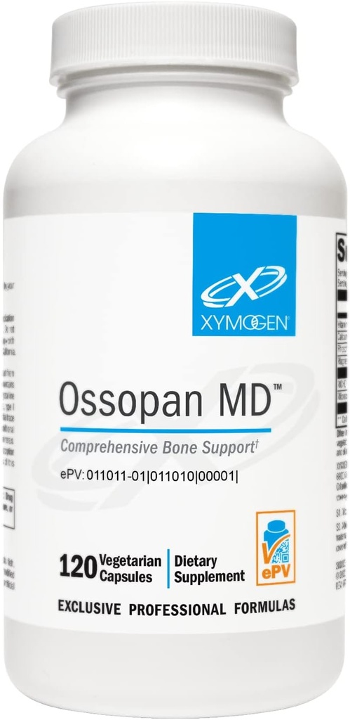 XYMOGEN Ossopan MD - podporuje sílu kostí + zdraví kostí - doplněk vápníku s mikrokrystalickým hydroxyapatitem, fosfor, vitamin D3 a malalan hořečnatý (120 kapslí)