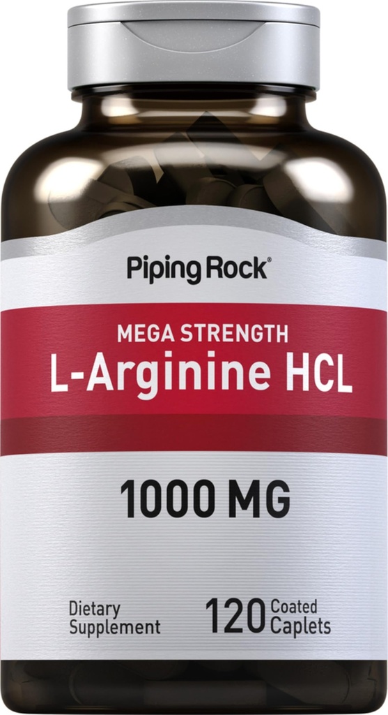 Piping Rock L- Arginin HCl 1000mg CLAS124; 120 Caplet CLAS124; dodatek pro muže a ženy CLAS124; Mega síla CLAS124; Vegetarian, Non- GMO, gluten zdarma