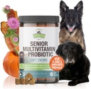 Strawfield Domácí zvířata starší Multivitamin + Probiotika pro psy s mléčným bodlákem Společné podpory dodatek pro psy Bacon Flavor 120 měkké žvýkání
