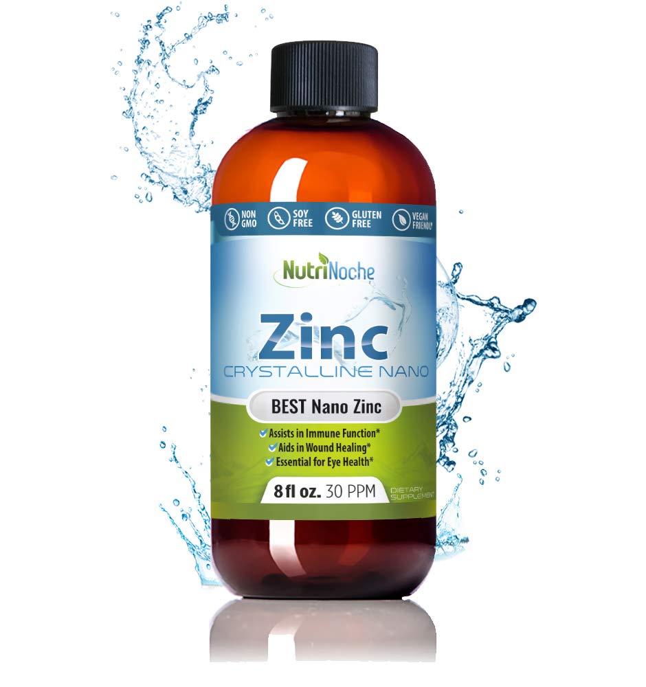 Tekutý zinek dodatek Nutrinoche: Organické kapalné kapky - iontový zinek a pikolinát Alternative - 99.99% Ultra čisté krystaliny Nano částice - pro dospělé a děti - (8 oz)