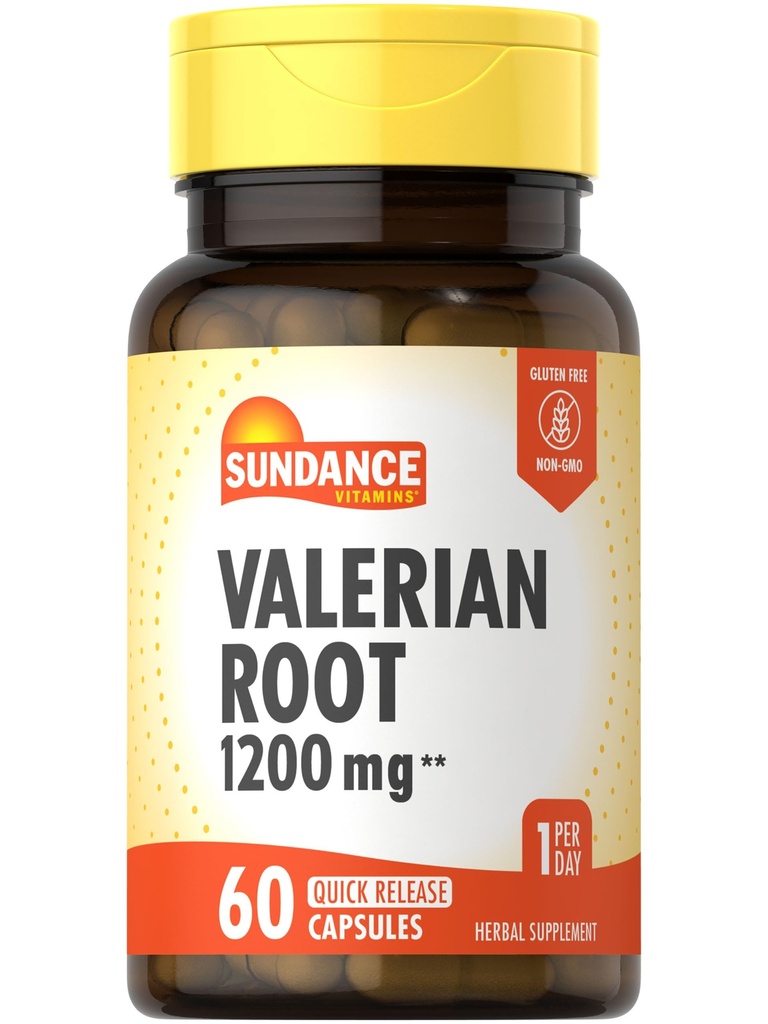 Sundance Valerian Root dodatek 124; 1,200mg column 124; 60 Quick Release Kapsle 124; Non- GMO a gluten Free Formule