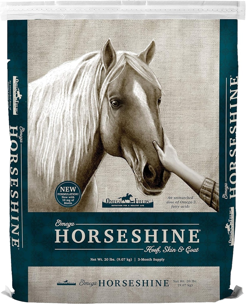 Omega Horseshine Omega 3 dodatek, Pomáhá udržet lesklý Zdravý plášť, 20 liber, Brown