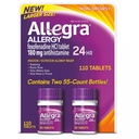 Allegra 24 hodin vnitřní a venkovní alergie Relief 180mg 55 tablet, balení po 2 (110 ct.)