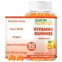 SHIFAA NUTRITION Vegan Vitamin C Gummies C124; 90 Gummies, 250mg 45 Servings C124; Non-GMO C124; Gluten- Free, Gelatin- Free Gummies & Seasonal Support for Kids & Dospělí Halol Vitamíny